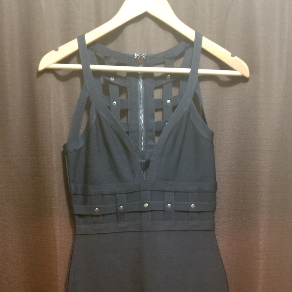 Black bandage mini dress